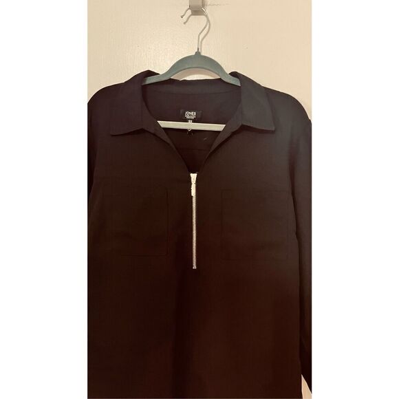 Jones New York Black Half Zip Blouse Womens SZ XL - Picture 4 of 11